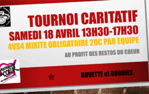 Tournoi caritatif samedi 18 avril